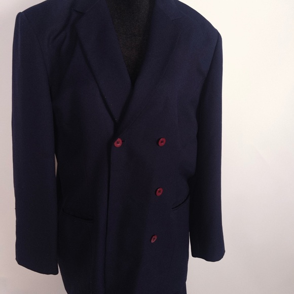 Vintage 80s Morgan Miller Navy 3-Piece Suit - Picture 2 of 6